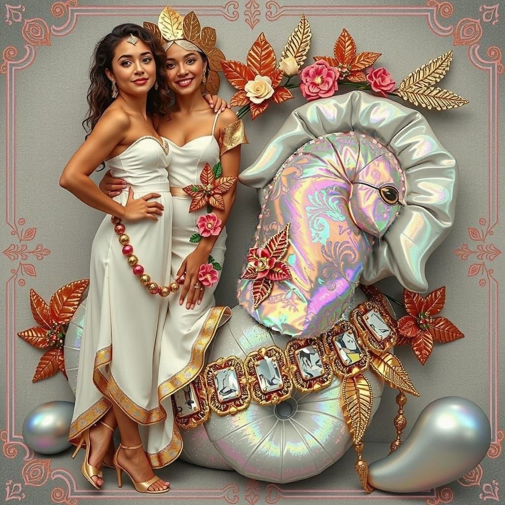 Dazzling Tropical Rainbow of Iridescent Colors