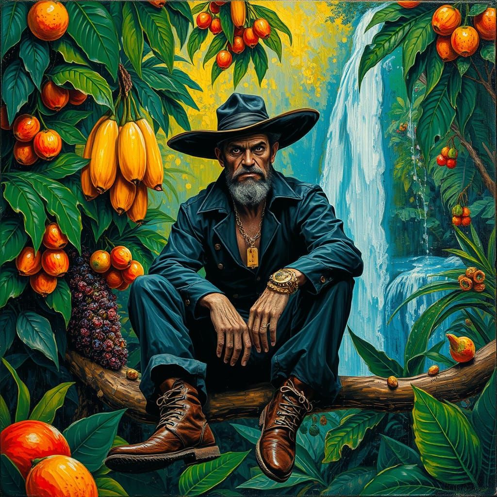 Mean Rogue in Vibrant Jungle with Waterfalls