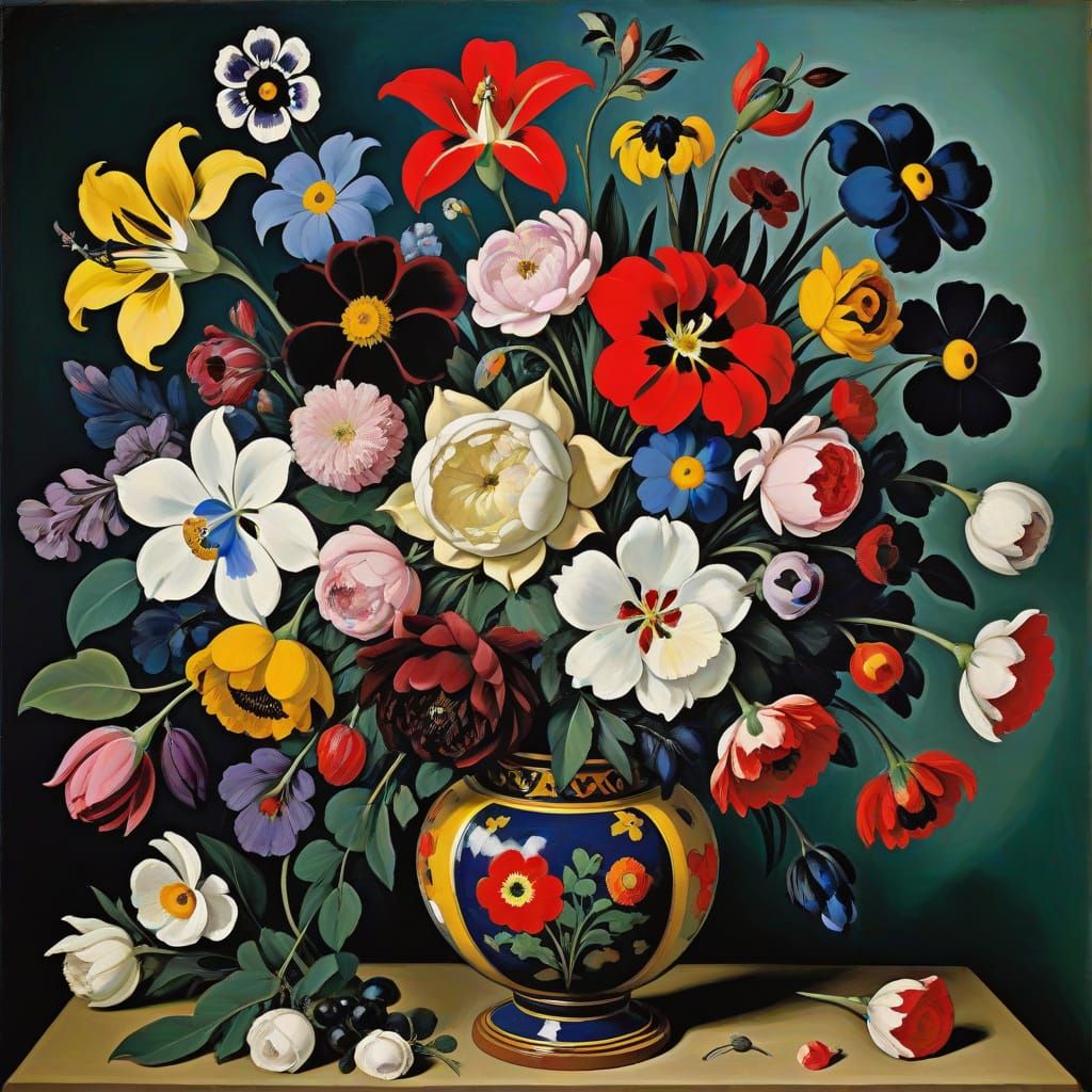 Gothic Flowers Inspired by Holbein, Delacroix and Kandinsky