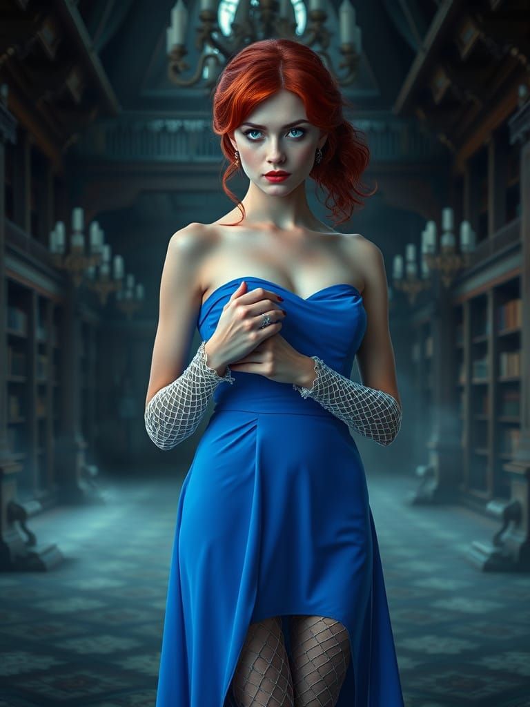 Ethereal Woman in Abandoned Ballroom, Hyperdetailed Fantasy ...