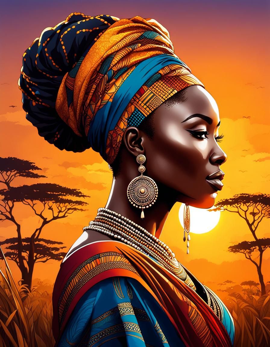 Femme africaine en tenue traditionnelle
