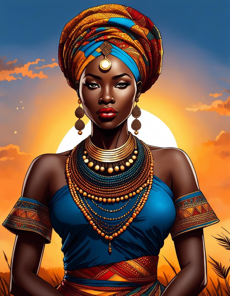 Femme africaine en tenue traditionnelle