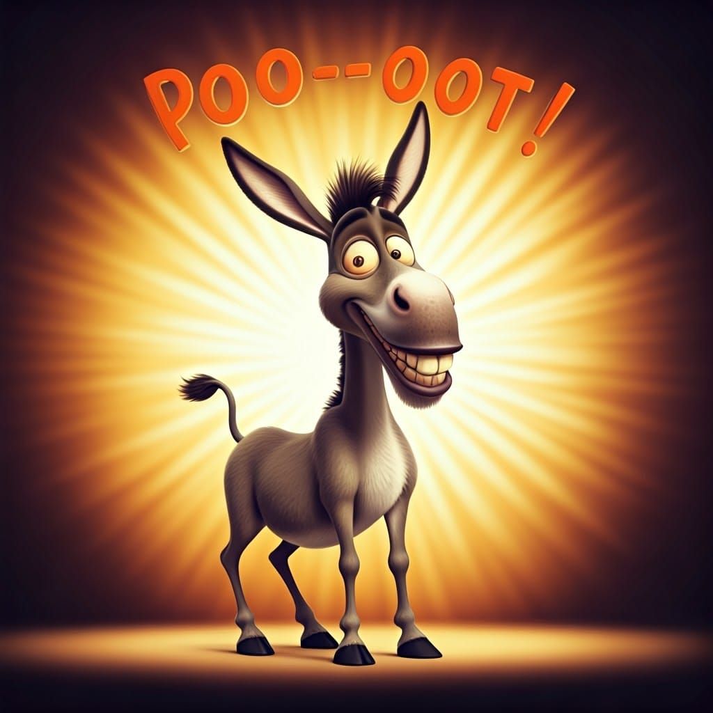 Goofy Donkey in 3D Digital Art Style