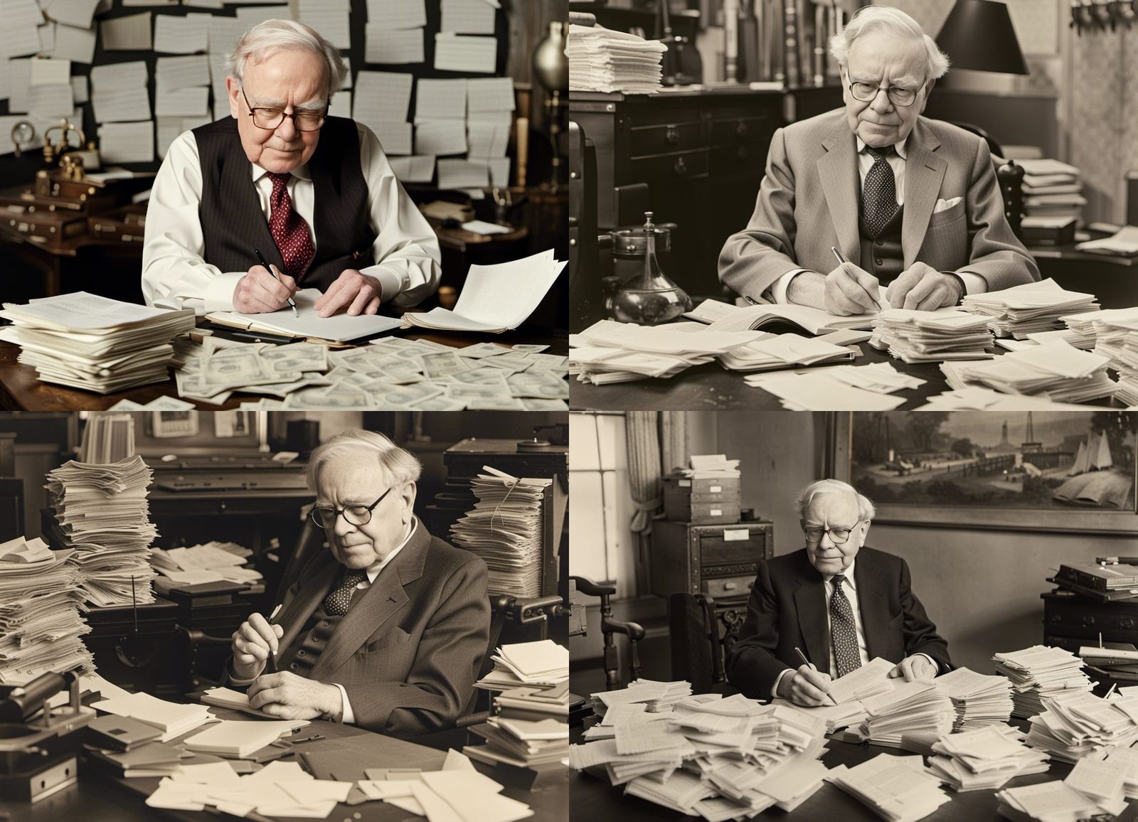 Warren Buffett in 19th Century Studio