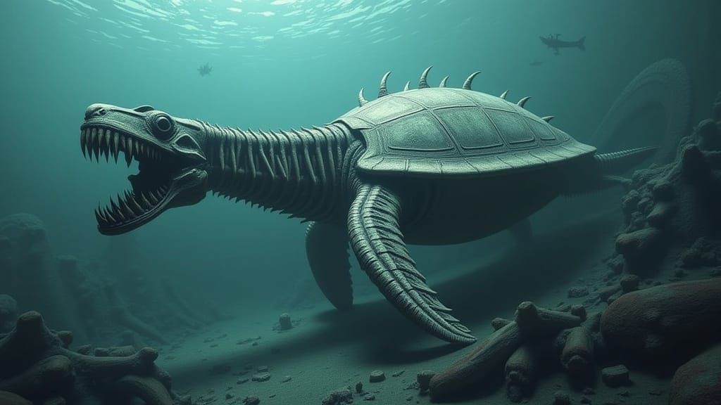 Corroded Biomechanical Undead Leviathan in Sunken City