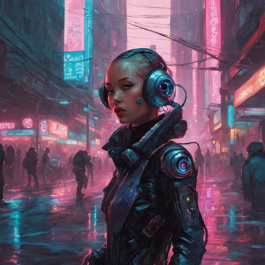 Futuristic Baby Octopus in Cyberpunk Neotokyo