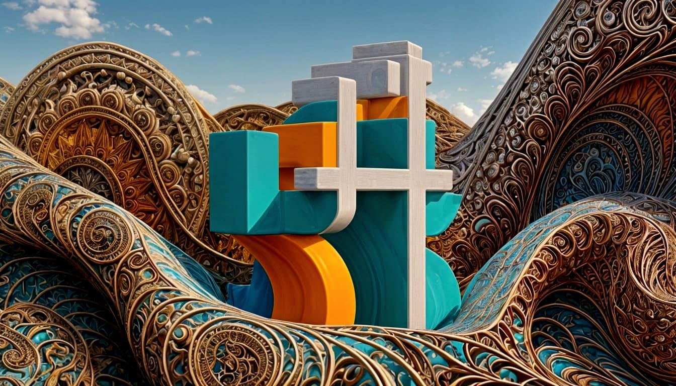 Vibrant Chocolate Bitcoin Shield in Abstract Fractal Style