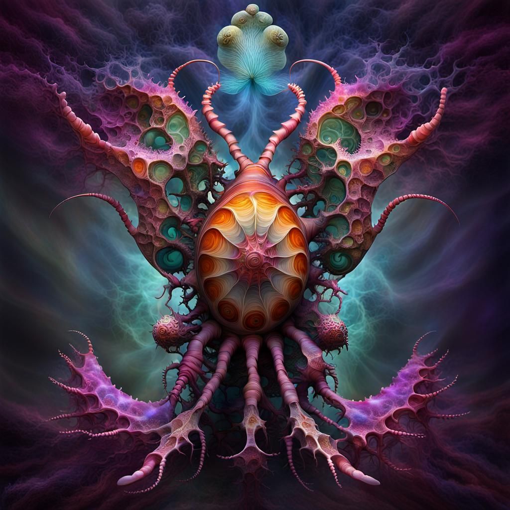 Intricate Nautilus Shrimp in a Surrealist Style
