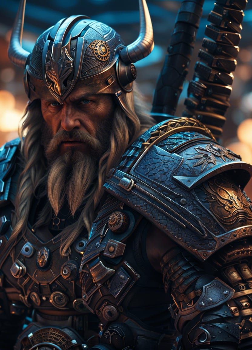 Futuristic Sci-Fi Viking Berserker in 16K Resolution