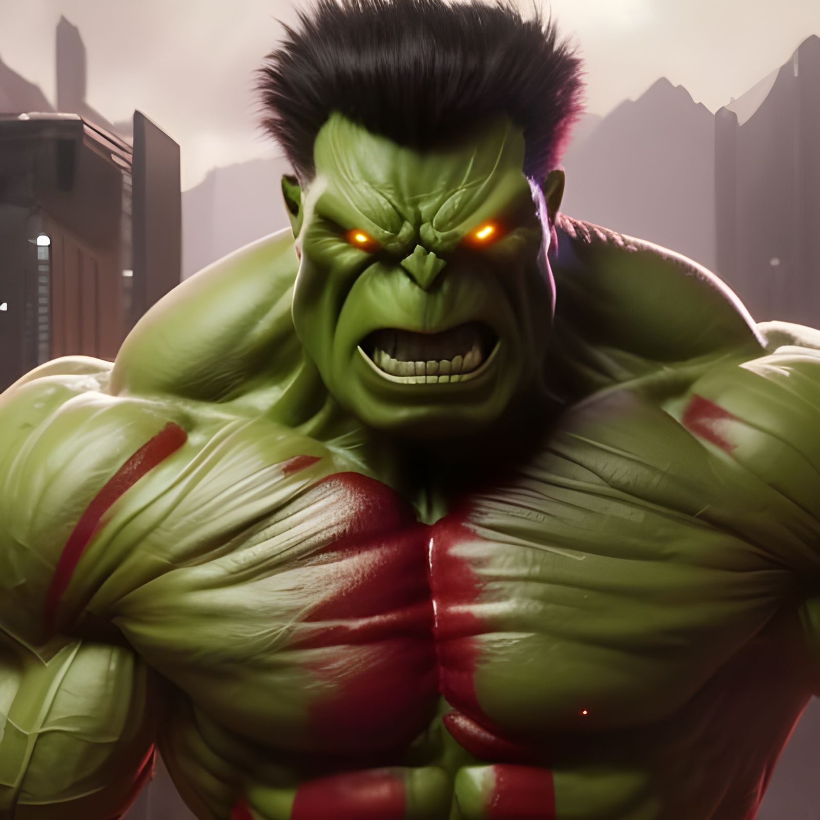 Raging Hulk Digital Matte Painting