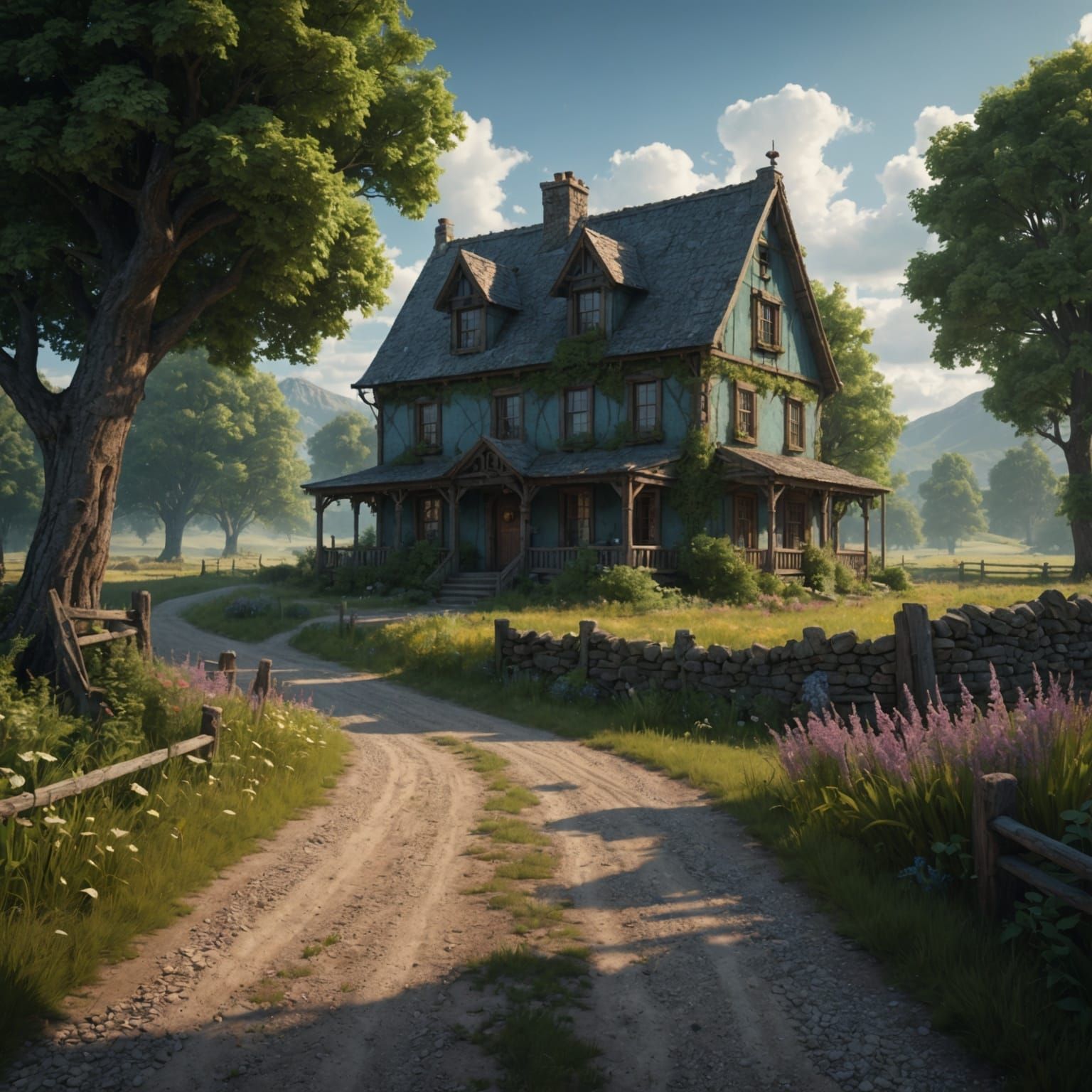 Country House Fantasy Concept Art in 8K