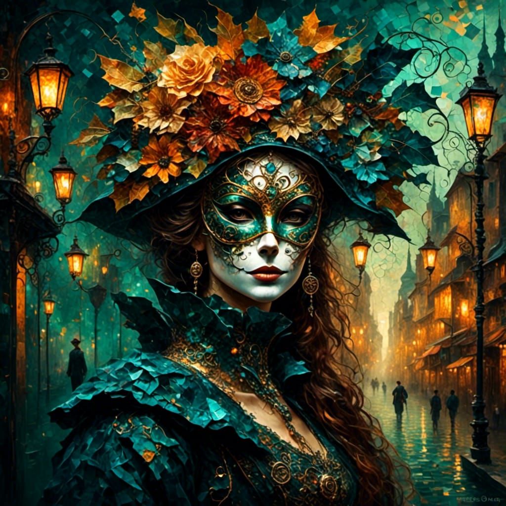 Venetian Masked Woman at Carnival