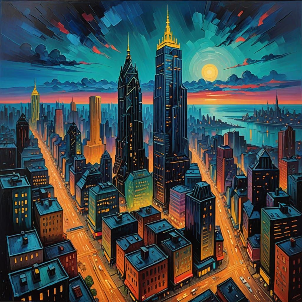 Cyberpunk City at Dusk Undefined