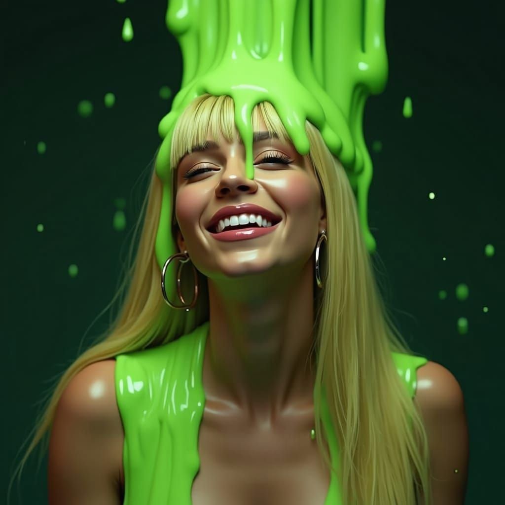 Beyoncé Slimed with Lime Green Goo
