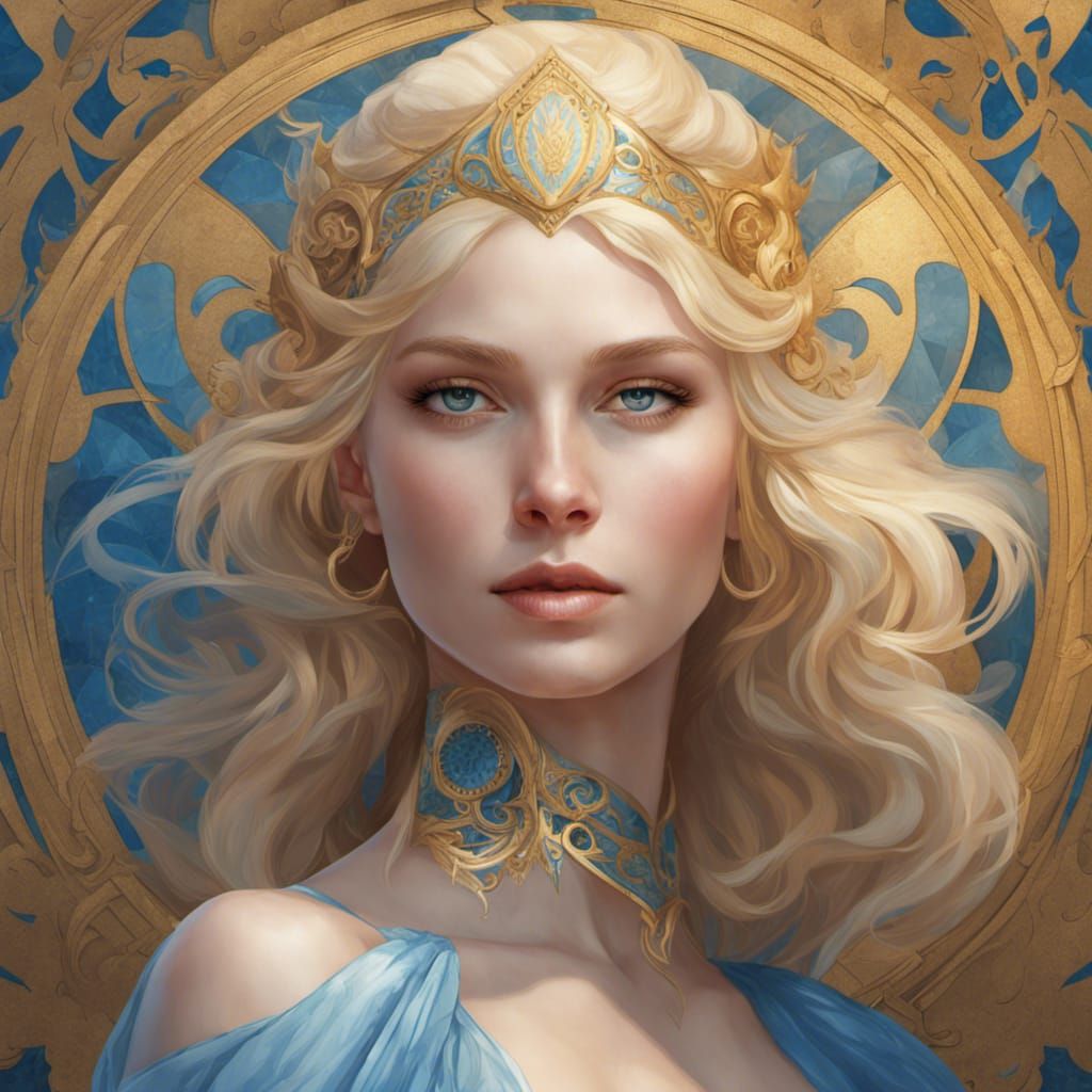 Ethereal Goddess Portrait in Digital Art Style