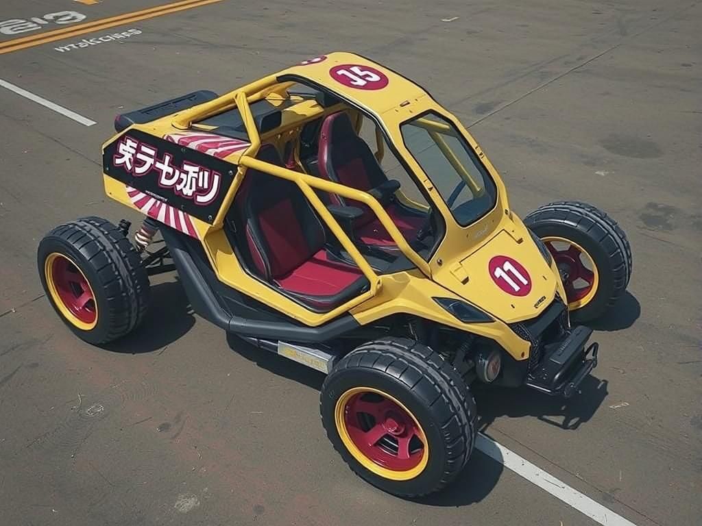 Cyberpunk Buggy with Japanese Logos