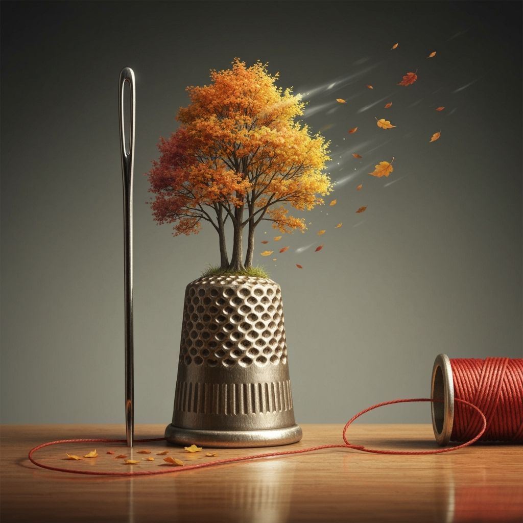 Magical Miniature Autumn Forest Inside Thimble