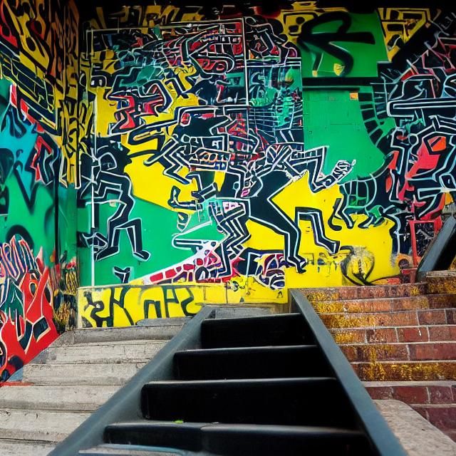 Skateboarder in Street Art Style