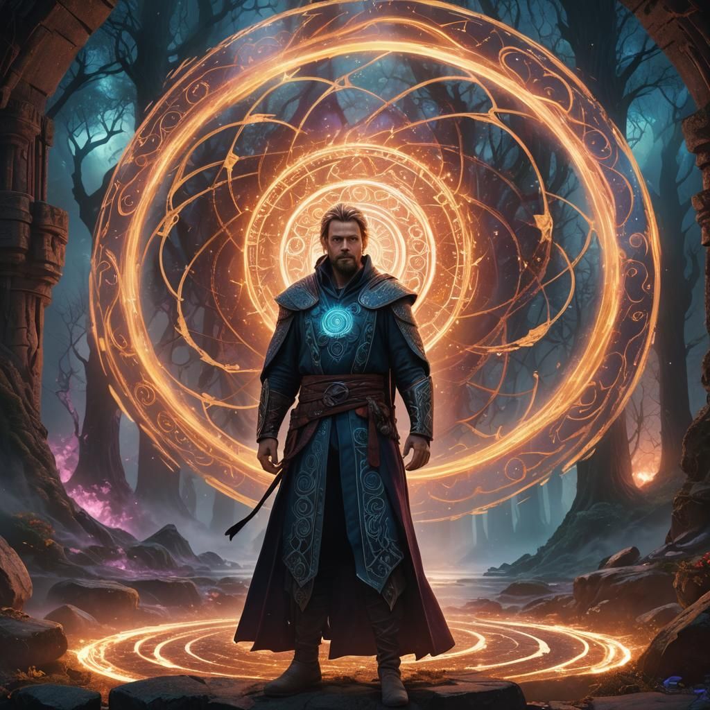 Hero in Mystical Realm: Fantasy Concept Art