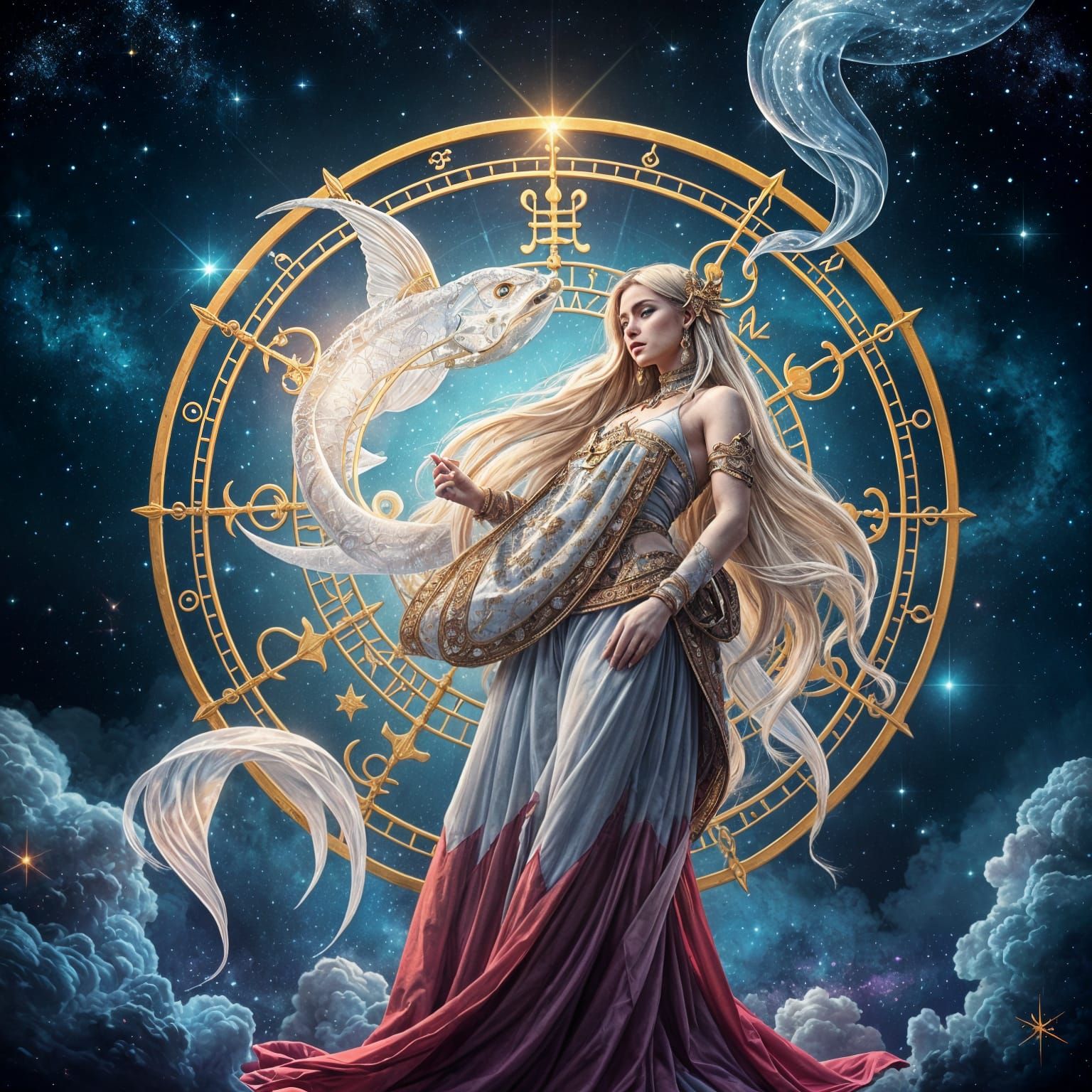 Luxurious Pisces Zodiac in Cosmic Luxury