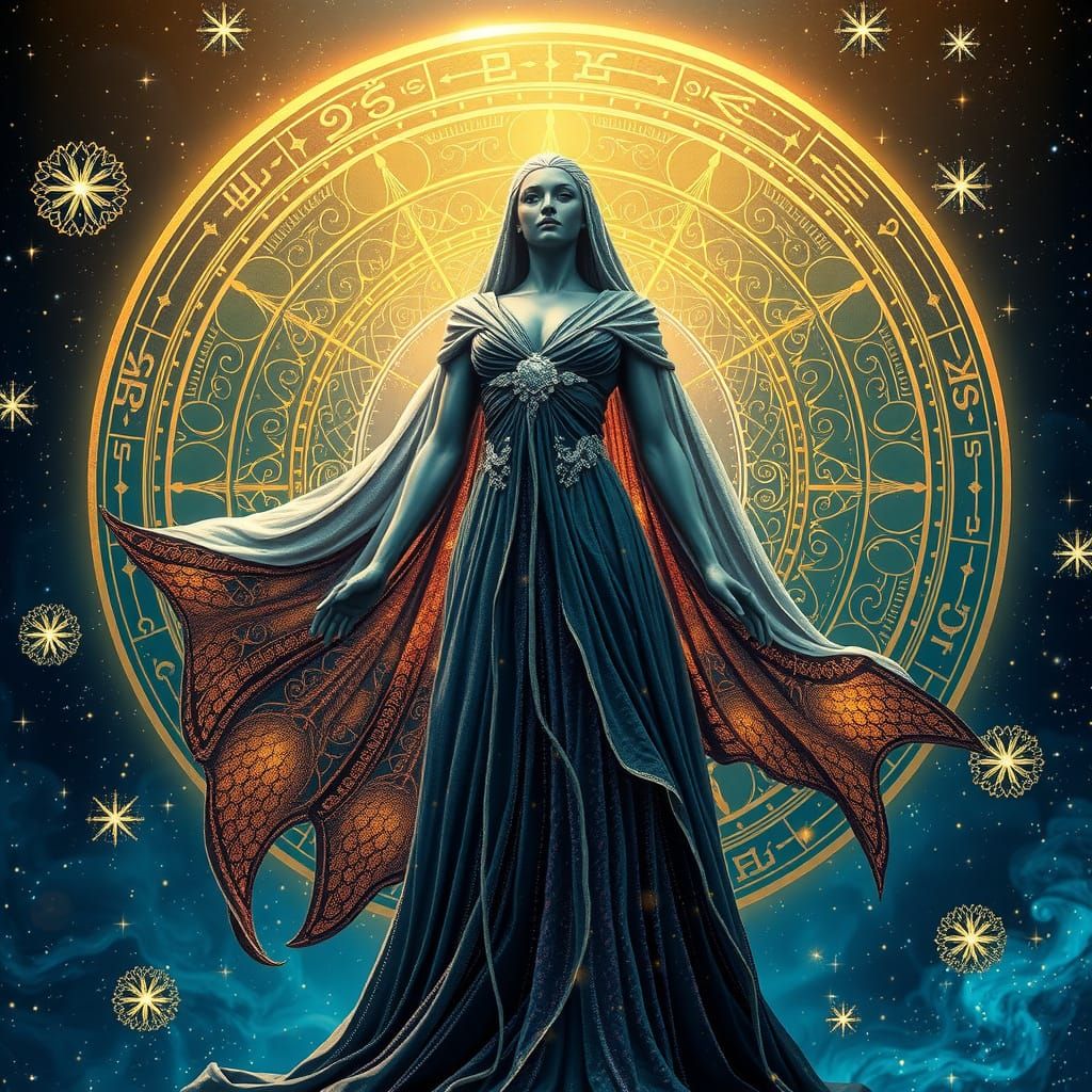 Celestial Goddess in Iridescent Splendor