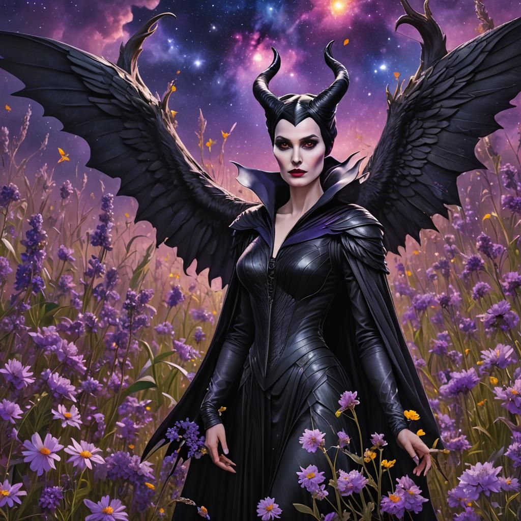 Maleficent with Black Wings in Astral Field