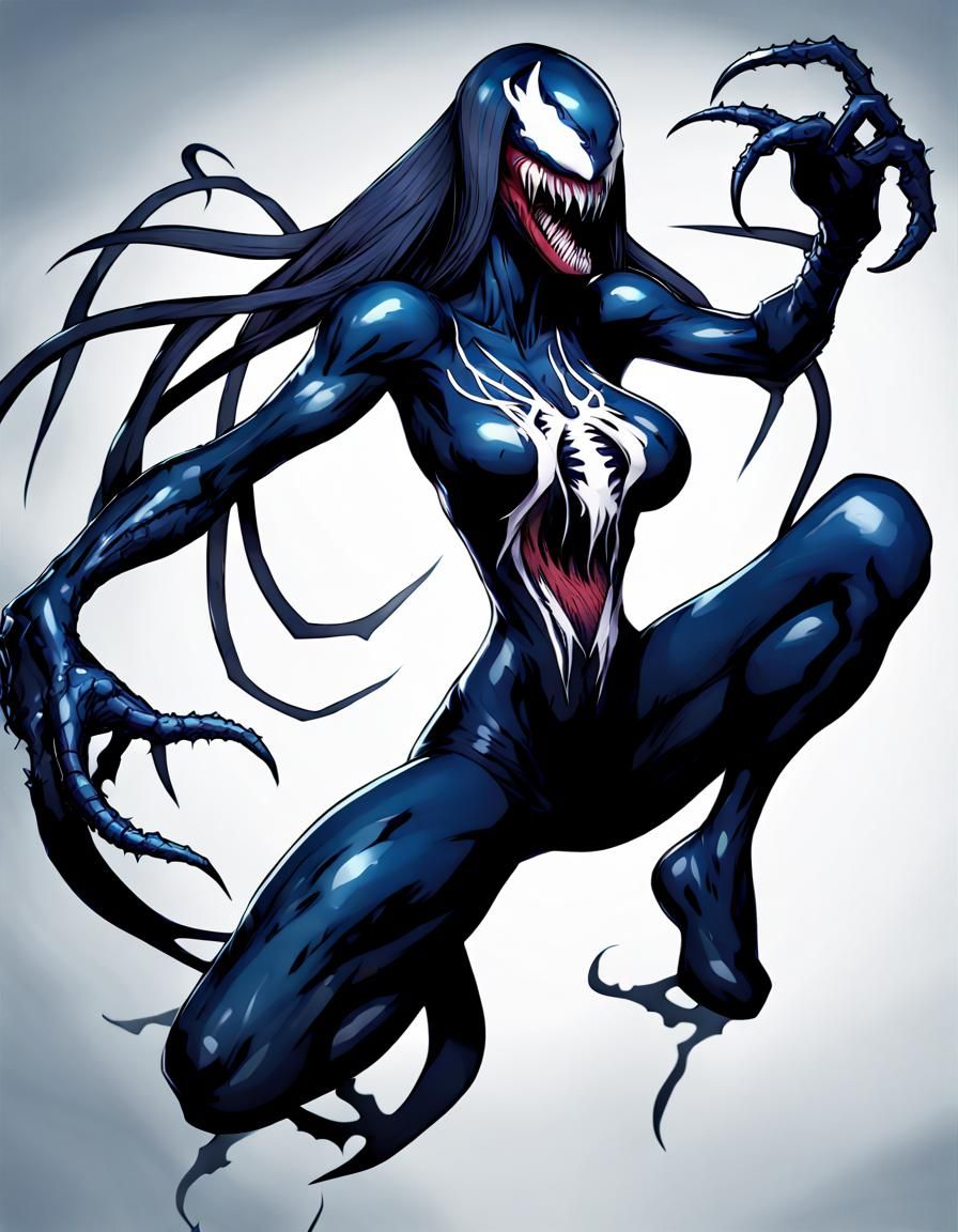 Ferocious Female Symbiote with Claws and Teeth