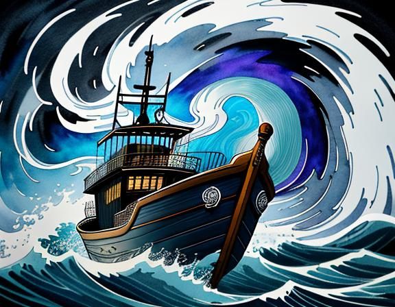 Ghostly Woman Creates Lightning Storm: High Detail Line Draw...