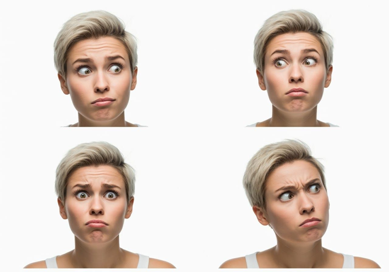 Expressive Portrait Series: Woman Displaying Bewilderment