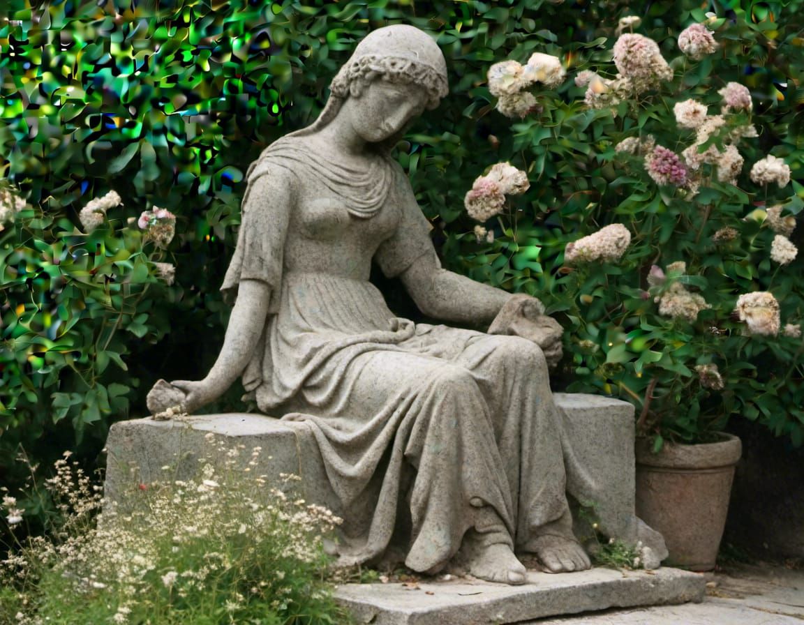 statue for birds to rest on