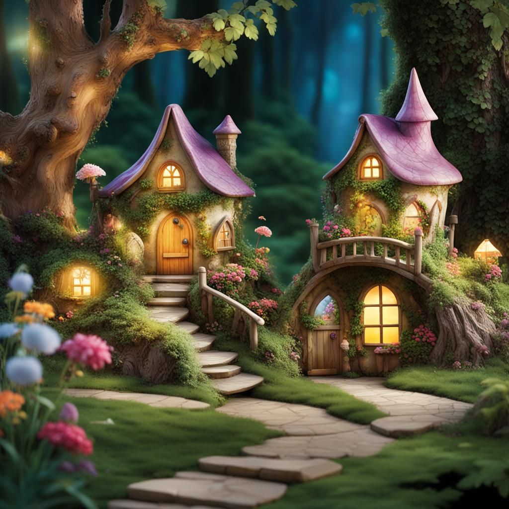 Magical Fairy Village in Enchanted Forest