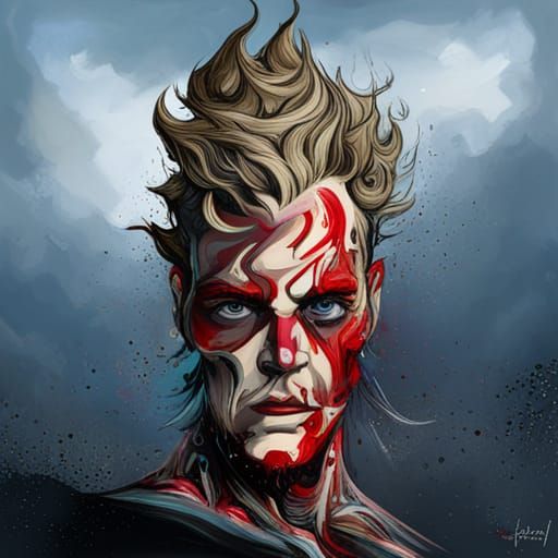 Victorian Demon: A Gothic Halloween Lithograph