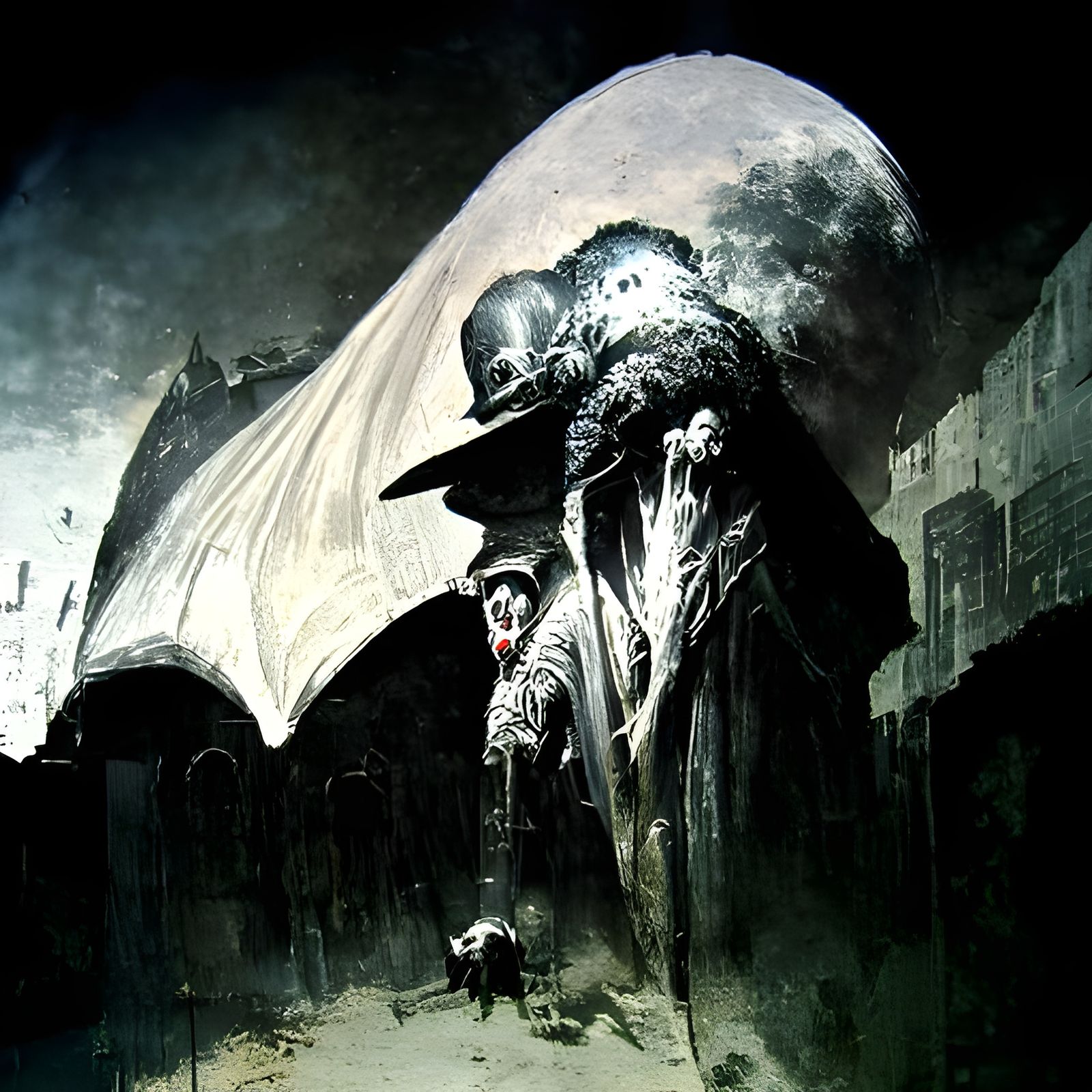 Haunted London Abbey Under Moonlight in Gothic Horror Style