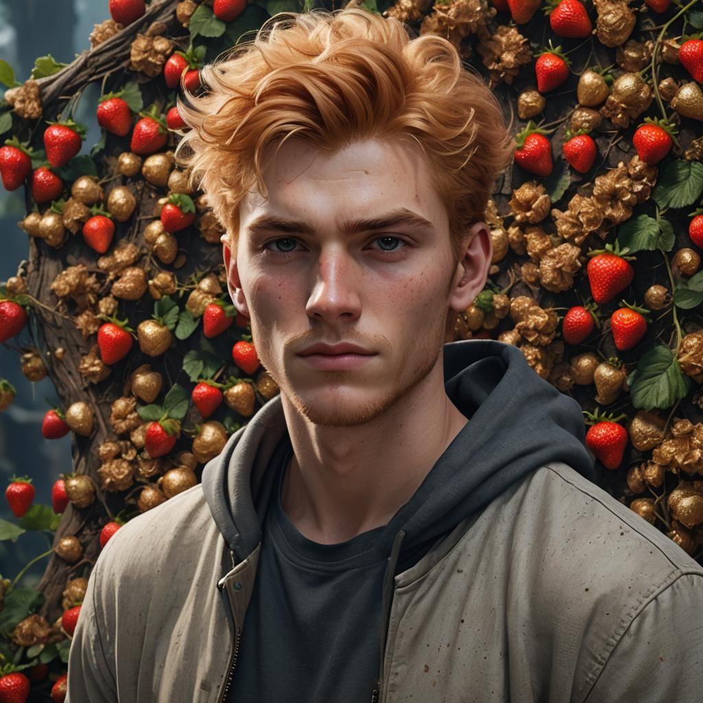 Portrait of a Handsome Young Man in Matte Painting Style