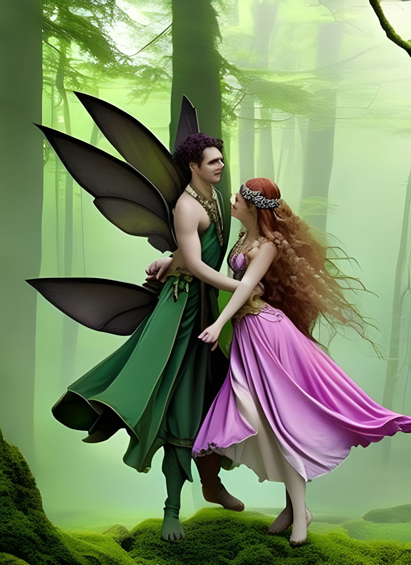 Fairies Dancing in a Magical Forest