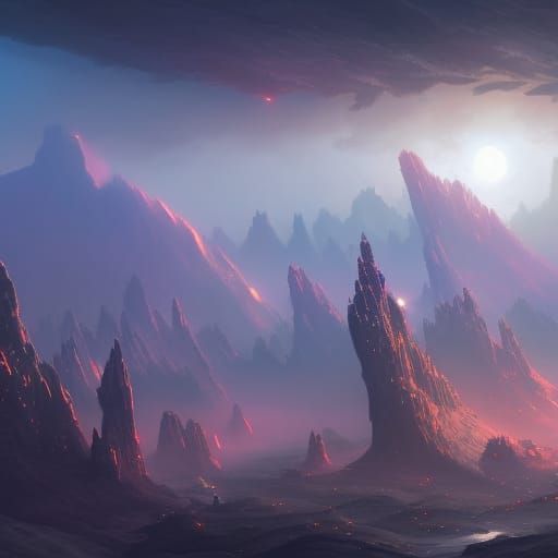 Detailed Galaxy Matte Painting in Deep Color