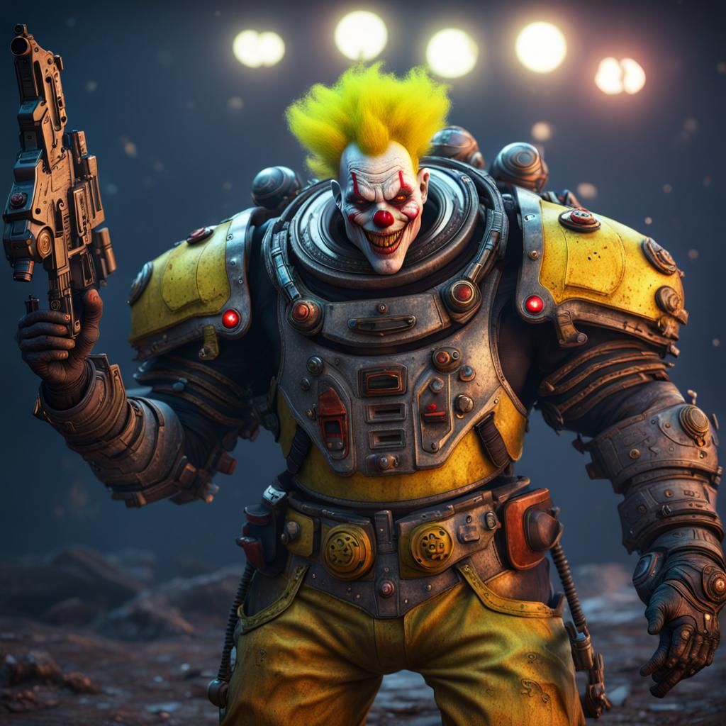 Evil Space Clown Warrior on Alien Planet