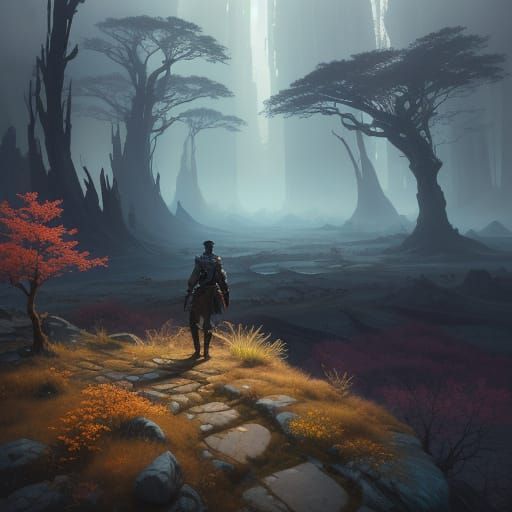 Mystical Wanderer in a Shattered Landscape