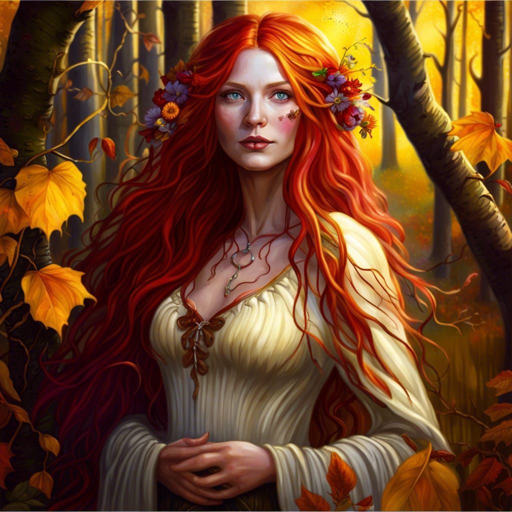 Gothic Faerie Princess in Autumnal Forest