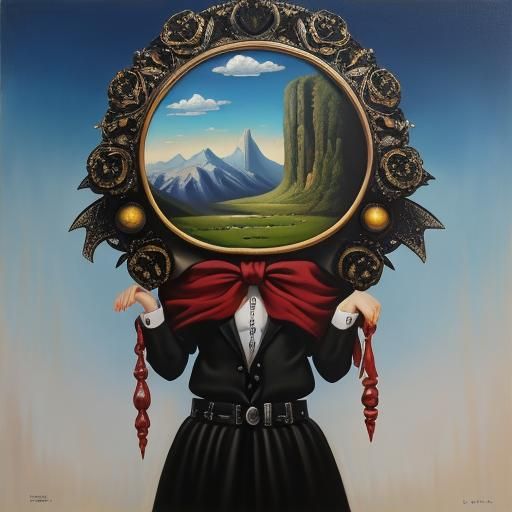 Surreal Matte Oil Painting of Dreamlike Landscape