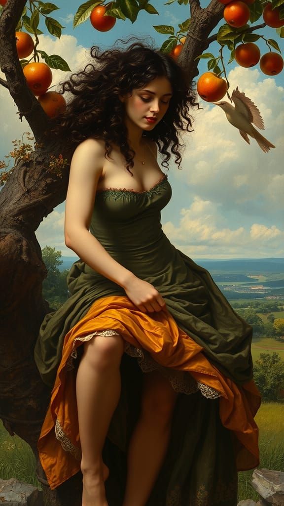 The Ripe Fruits of a French Peasant Woman in Realist Style