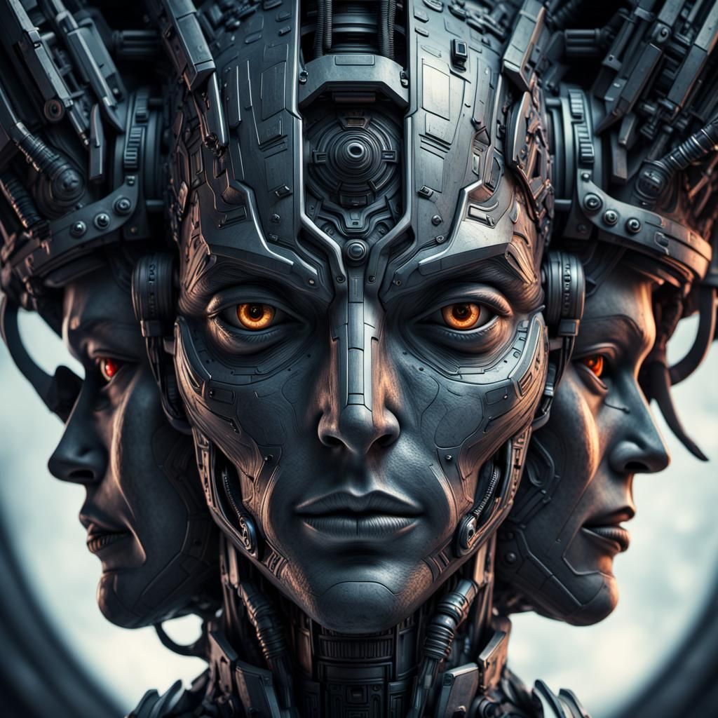 Hyperrealistic Sci-Fi Heads in High Definition