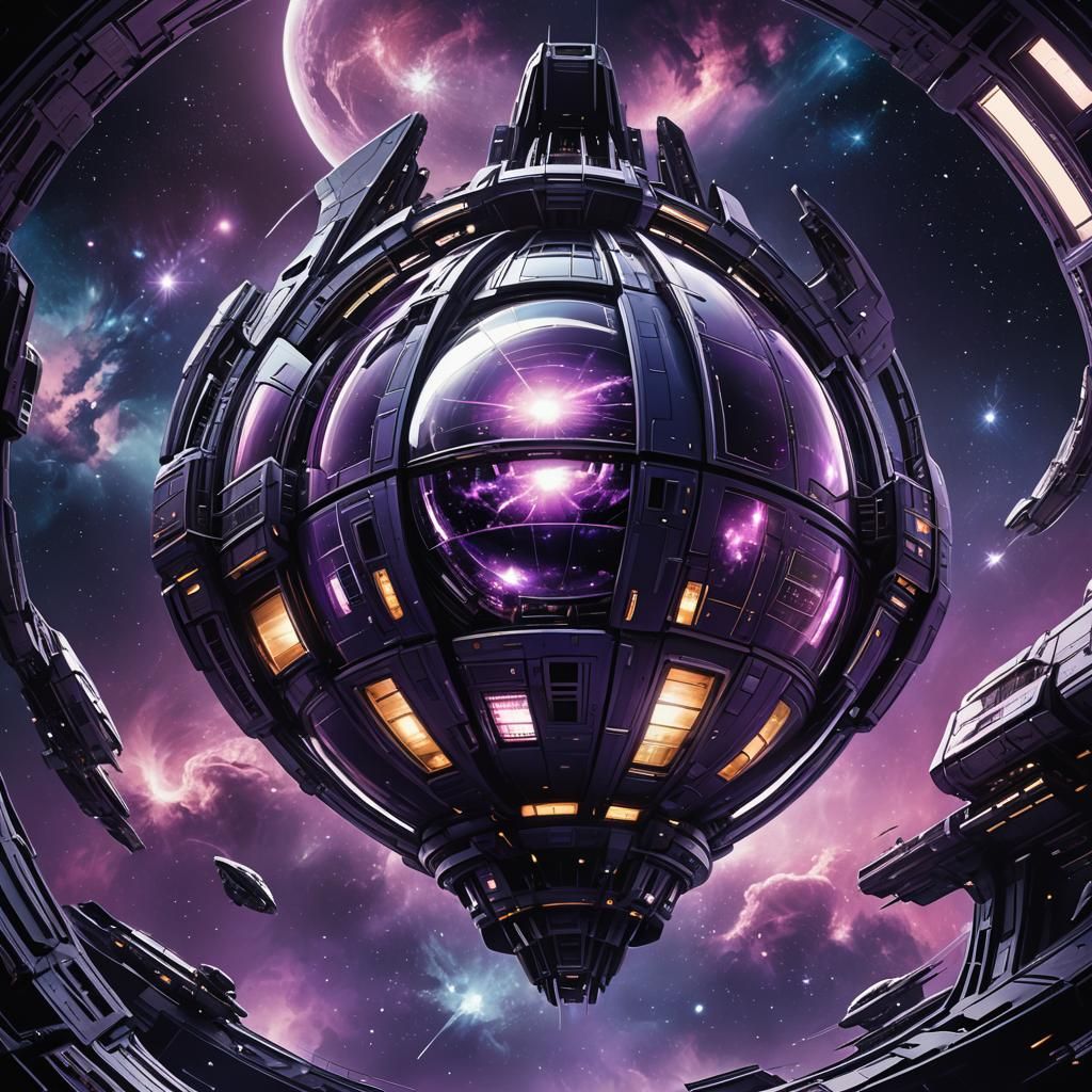 Futuristic Spacecraft with Metallic Reflections