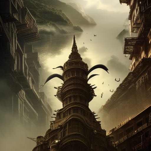 Epic Cinematic Fly in Digital Matte Painting