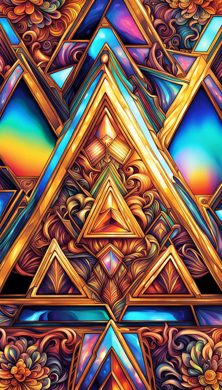 Inverted Pyramid: Maximalist Digital Fractal Art