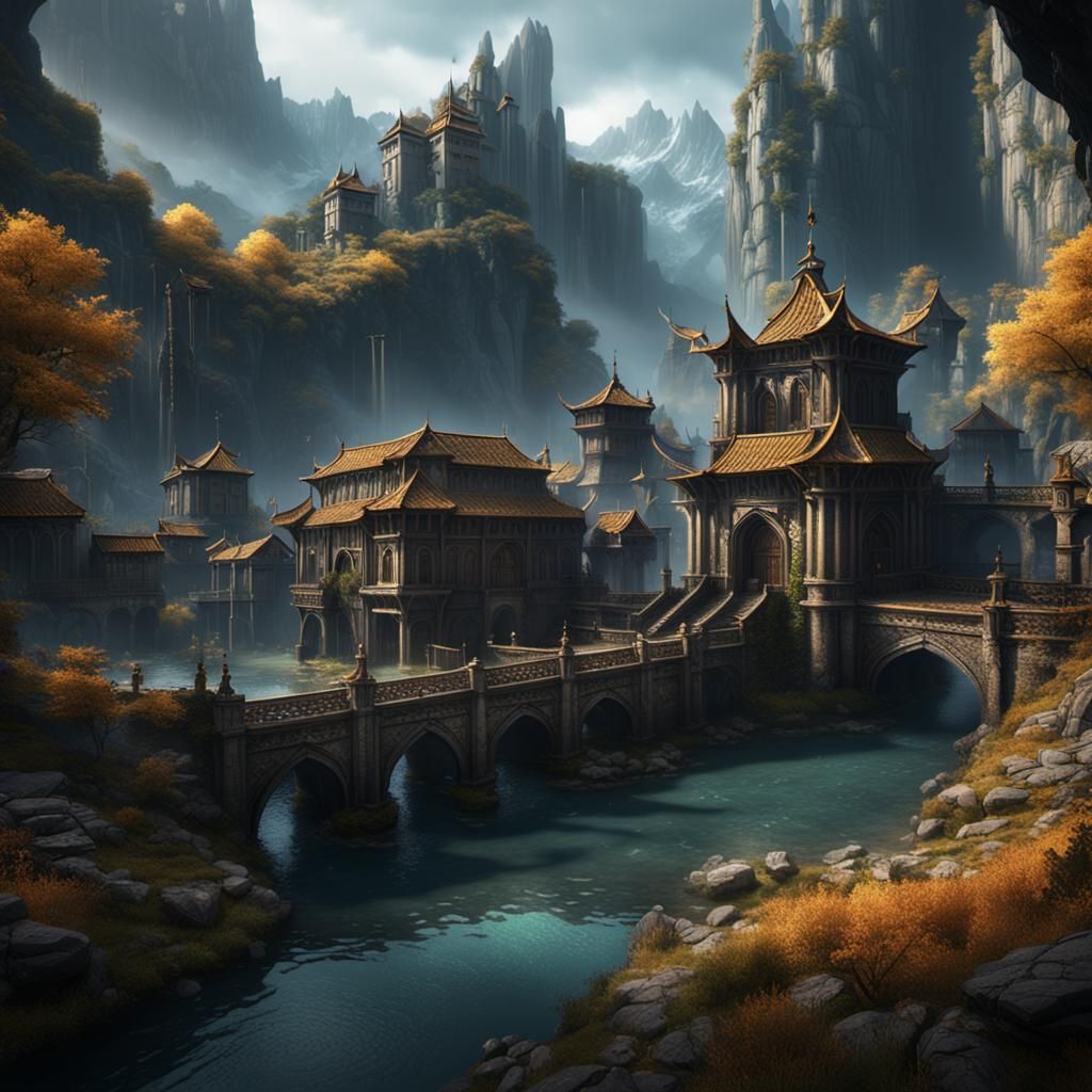 Fantastical Matte Painting in Deep Color, 8K