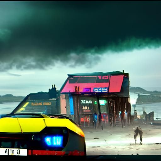 Apocalyptic Seaside Town in Scotland: Cyberpunk 2099