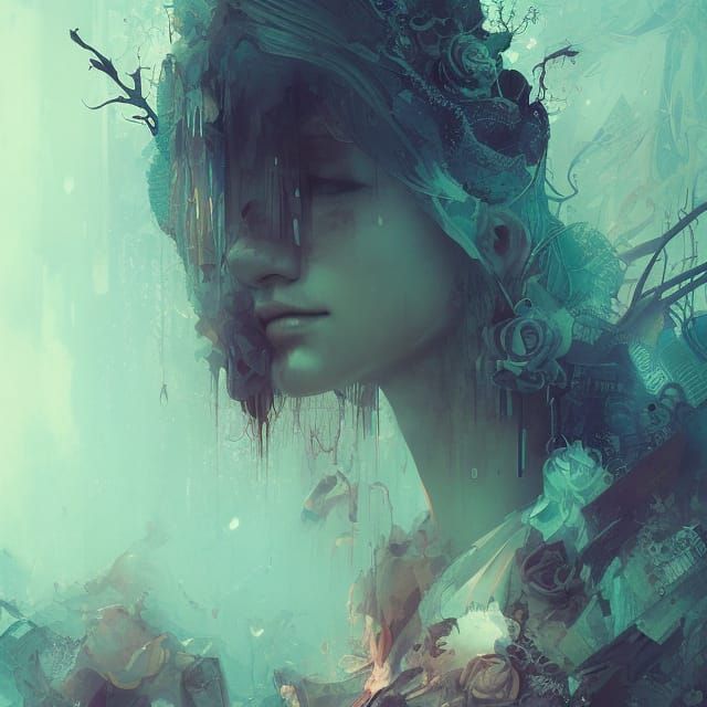 Gothic Angel Statue Crying Tears