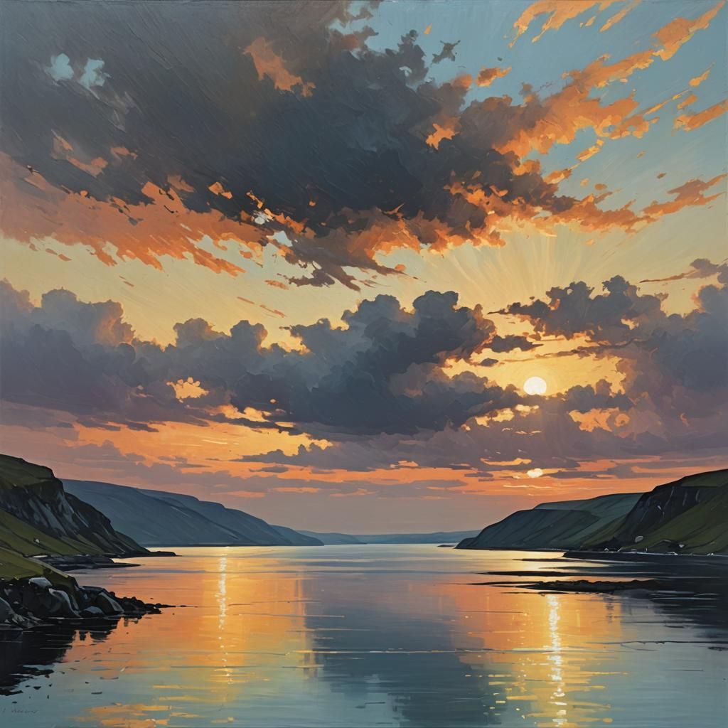 Sunset Over The Faroe Islands