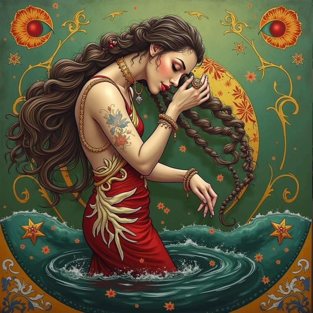 Abstract Twisting Shapes in Shades of Red